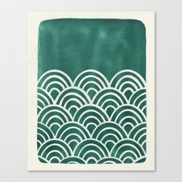Scallop Waves - Teal Canvas Print