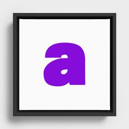 a (Violet & White Letter) Framed Canvas