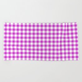 Steel Pink - gingham Beach Towel
