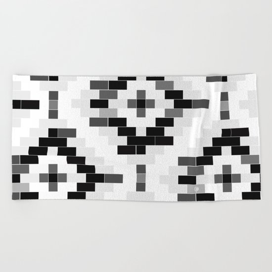 Venetian bricks -Black & white Beach Towel
