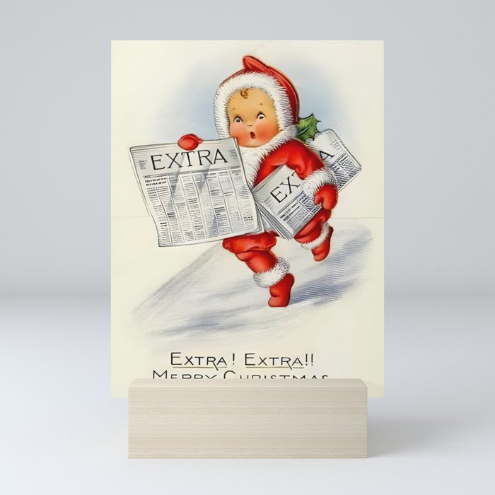 Merry christmas postal Mini Art Print