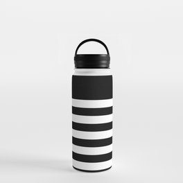 Elegant Black & White Stripes Water Bottle