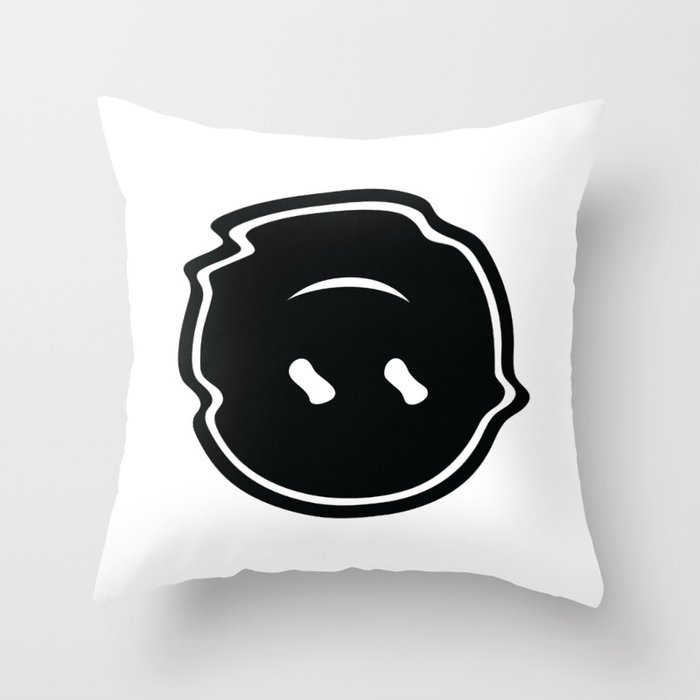 Glitched smiley Throw Pillow