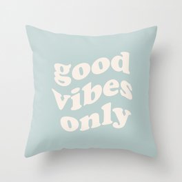 good vibes only (teal) Throw Pillow