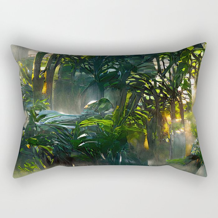 Radient Rainforest Rectangular Pillow