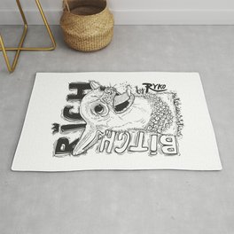 RICH BITCH Rug | Graphic Design, Funny, Black and White, Illustration 