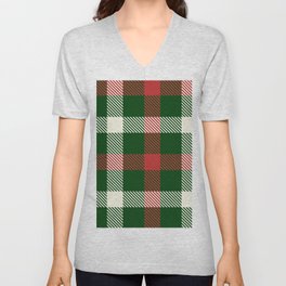 Christmas Tartan Seamless Pattern 10 V Neck T Shirt