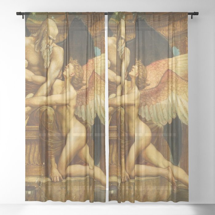 The Roll of Fate by Walter Crane Sheer Curtain