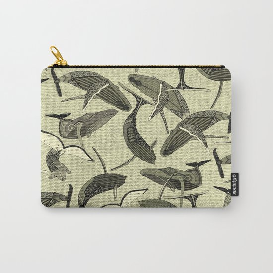 whales and waves natural Carry-All Pouch