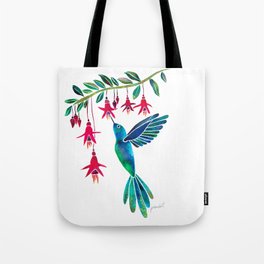 Blue Hummingbird Art Print Tote Bag