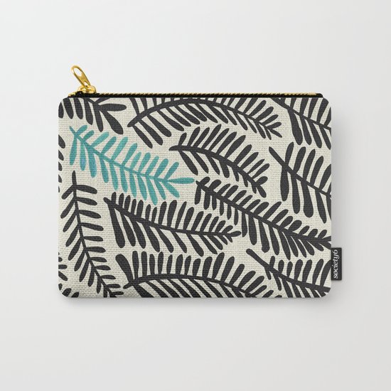 Black Fronds Carry-All Pouch