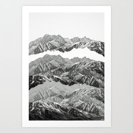 mountain mashup (monochrome series) Art Print
