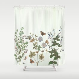 The fragility of living - botanical illustration Shower Curtain