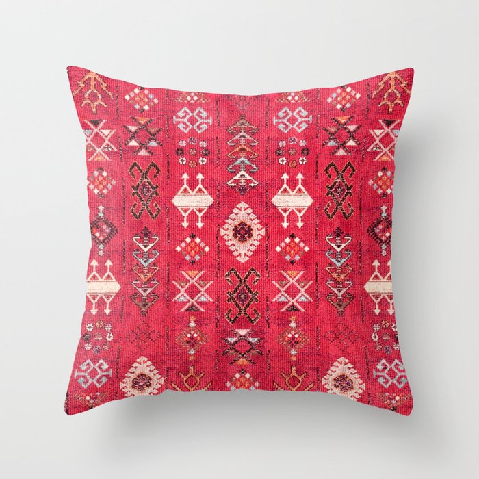 N227 - Pink Heritage Oriental Eclectic Traditional Moroccan Style Throw Pillow
