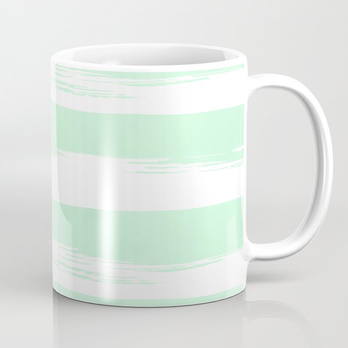 Stripes Mint Green and White Coffee Mug