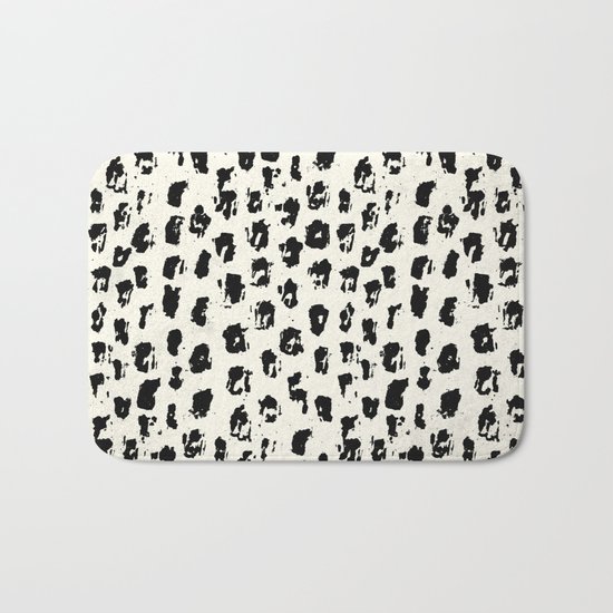 Tribal Spot Black Earth on Ivory Bath Mat