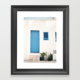 Travel photography print “Ibiza blue and white” photo art made in the old town of Eivissa / Ibiza Gerahmter Kunstdruck