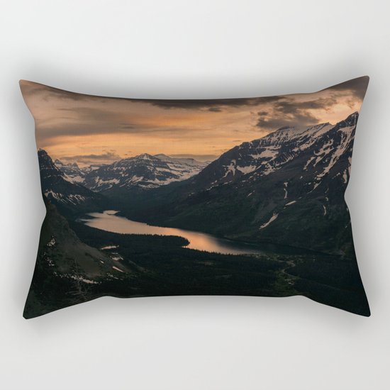 Sunset in the mountains Rectangular Pillow