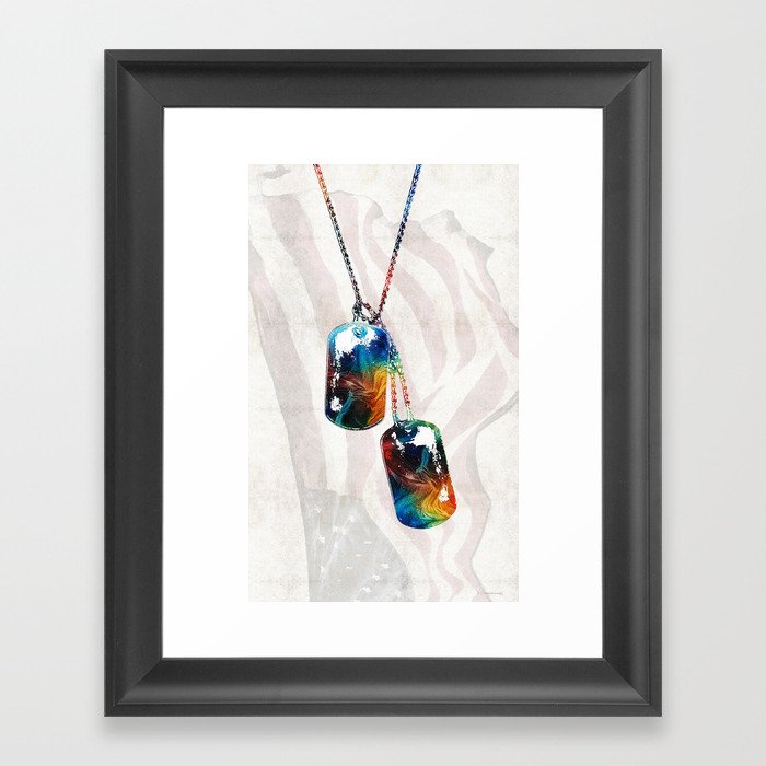Military Art Dog Tags Honor By Sharon Mings Framed Print Military Art Dog Tags Honor By Sharon Mings Framed Print Sharonmings Society6