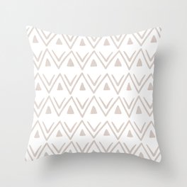 Etched Zig Zag Pattern in Tan Throw Pillow