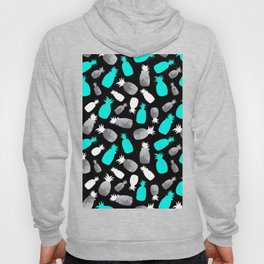 Trendy Gray Teal White Black Abstract Pineapple Hoody