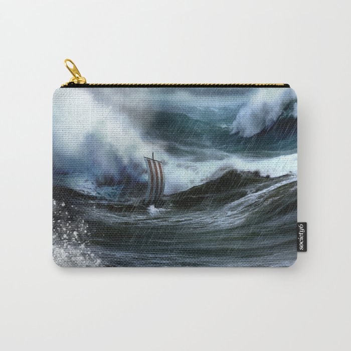 Lost at Sea, a Viking shipwreck in a storm Carry-All Pouch