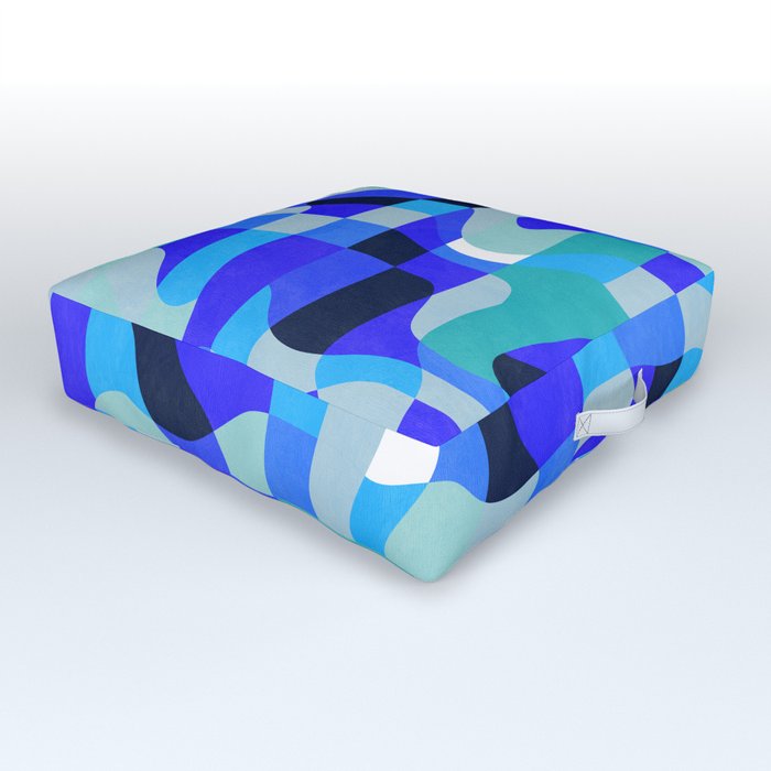 abstract ocean blue 4 Outdoor Floor Cushion