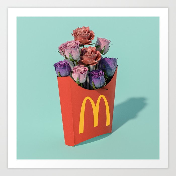 Flowers are better than fries Art Print
