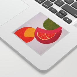 Citrus Slices - Abstract Minimalist Digital Retro Poster Art Sticker