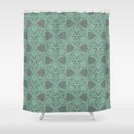 Hearty Hexagon Pattern - Green Shower Curtain