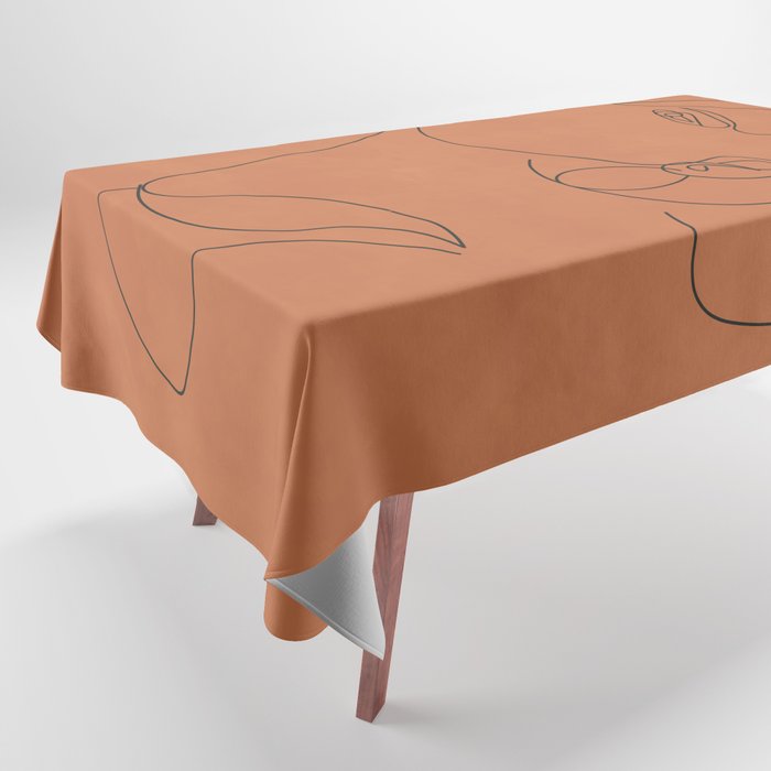 Woman Minimal Line Art 1 Tablecloth