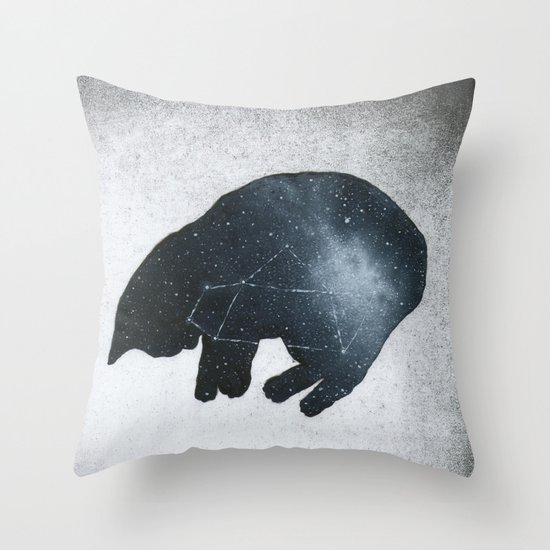 Galaxy Cat Throw Pillow