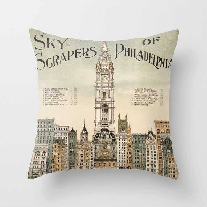 Vintage poster - Philadelphia Throw Pillow