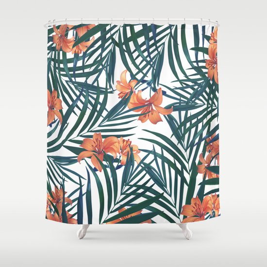 Tropical Lilies Shower Curtain