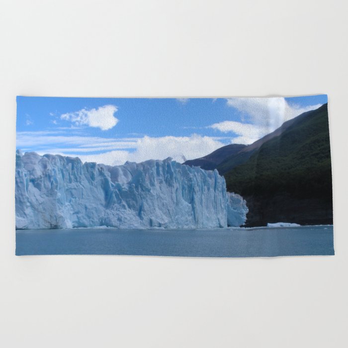 Argentina Photography - Perito Moreno Glacier By The Big Mountains Beach Towel