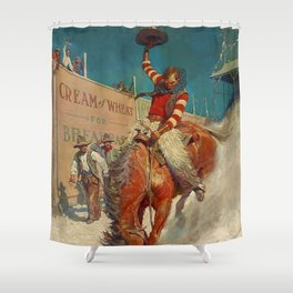 N C Wyeth Western Painting “The Rodeo” Shower Curtain