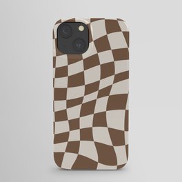 Wavy brown checker  iPhone Case