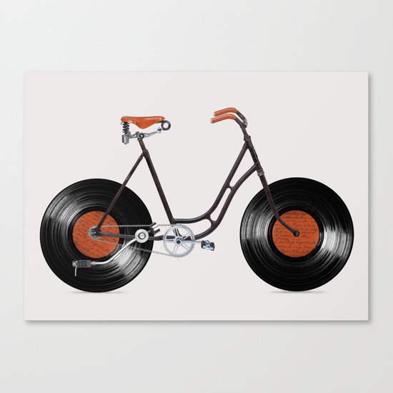 Vinyl Bike Canvas Print