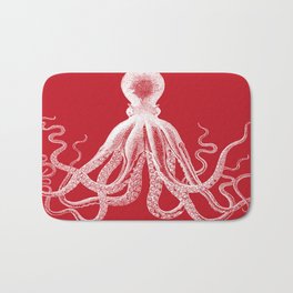 Octopus | Vintage Octopus | Tentacles | Red and White | Badematte