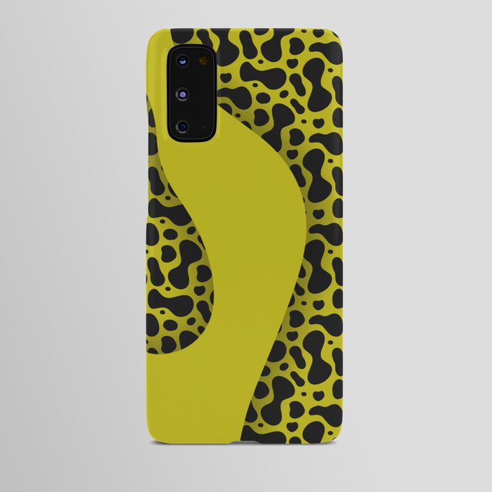 Black & Yellow Color Liquid Wavy Design Android Case