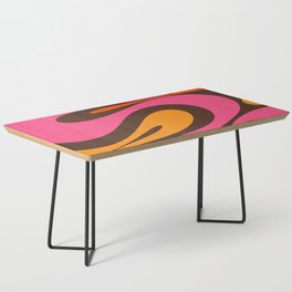 Mellow Flow Retro 60s 70s Abstract Pattern Brown Magenta Pink Orange Coffee Table