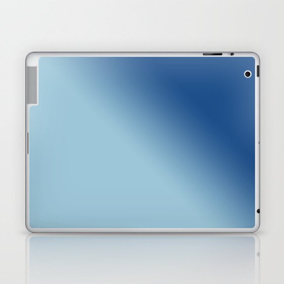 Classic Blue And Aquamarine Blue Gradient Background Ombre Abstract Laptop & iPad Skin