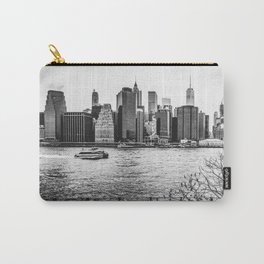 New York City Manhattan skyline black and white Carry-All Pouch