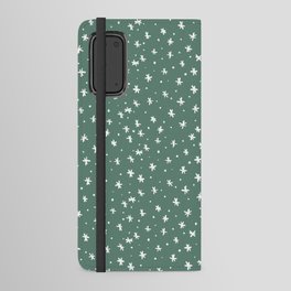 Snowflakes and dots - green and white Android Wallet Case