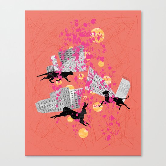 weird city sunset Canvas Print