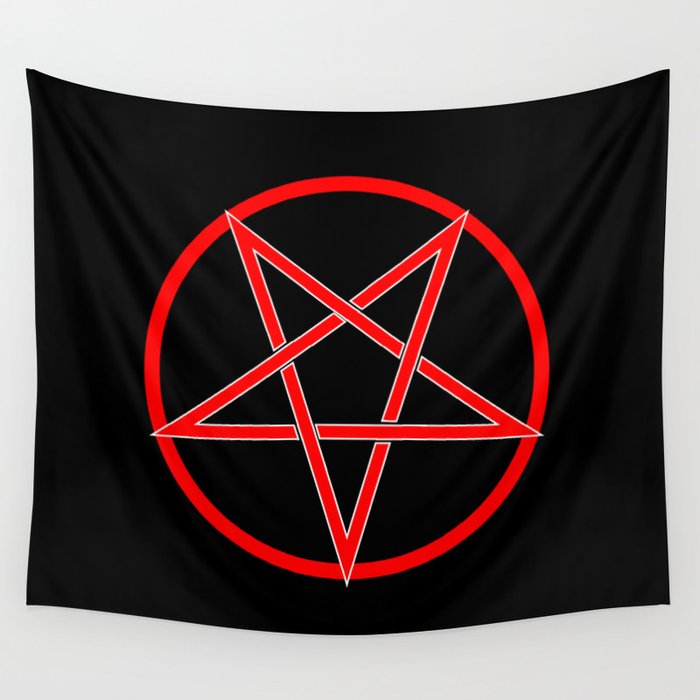 Pentagram Over Black Wall Tapestry by HomeStead Digital Society6