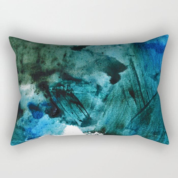 Scenic Route: a pretty, minimal abstract piece in blue and green by Alyssa Hamilton Art Rectangular Pillow