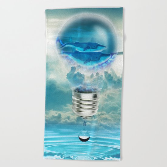 Two Whales - Digital Art by Sharito Lopez Beach Towel