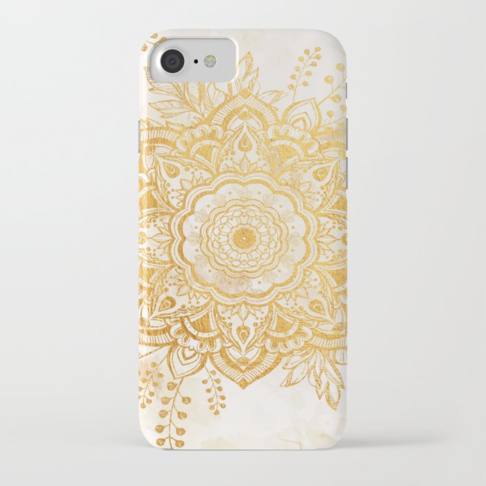 queen starring of mandala-gold sunflower i iphone case