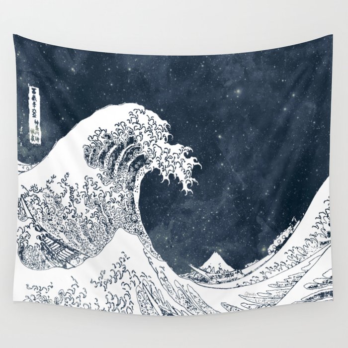 The Great Wave of a Star System Wall Tapestry